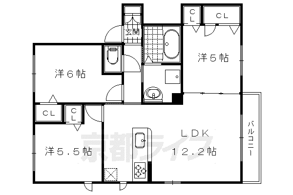 シャーメゾン北山(3LDK/2階)の間取り写真