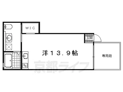 京都市烏丸線 北大路駅 徒歩27分 3階建 築6年(ワンルーム/1階)の間取り写真