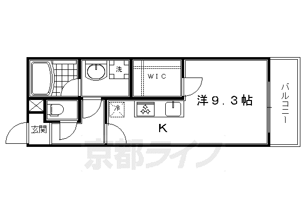 近鉄京都線 上鳥羽口駅 徒歩15分 3階建 築9年(1K/2階)の間取り写真