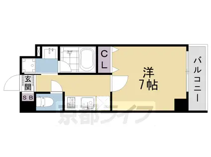 近鉄京都線 東寺駅 徒歩4分 5階建 築8年(1K/5階)の間取り写真