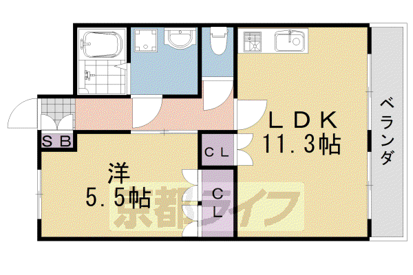 カーサ ソラーレ(1LDK/1階)の間取り写真