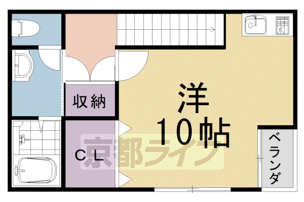 ベルリード三継(ワンルーム/2階)の間取り写真
