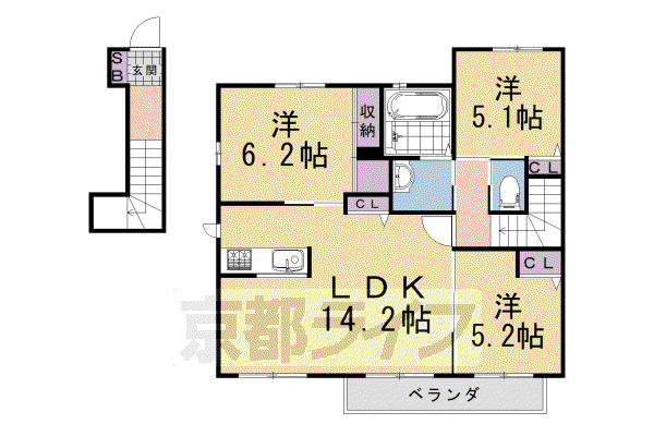 メゾン・リヴェール(3LDK/2階)の間取り写真