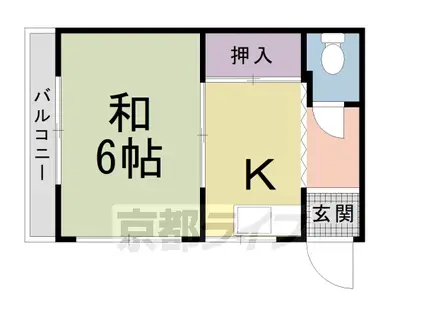 京阪電気鉄道京阪線 清水五条駅 徒歩7分 4階建 築53年(1DK/2階)の間取り写真