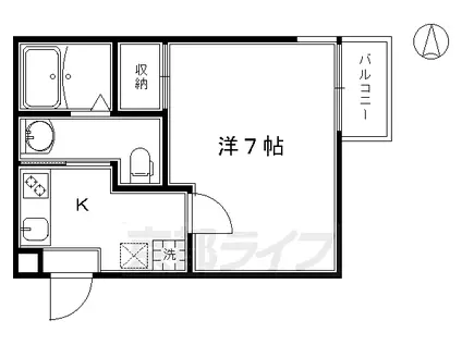 京阪電気鉄道京阪線 七条駅 徒歩4分 3階建 築11年(1K/1階)の間取り写真