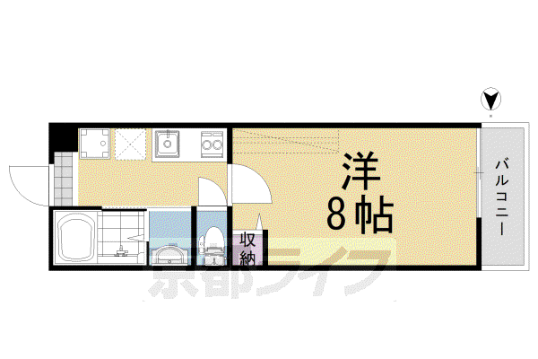 阪急電鉄京都線 西院駅(阪急) 徒歩10分 3階建 築5年(1K/3階)の間取り写真