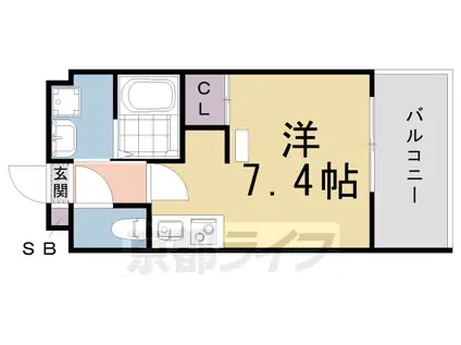 京都市烏丸線 北山駅(京都) 徒歩11分 4階建 築5年(ワンルーム/1階)の間取り写真