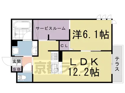 阪急電鉄京都線 西京極駅 徒歩15分 3階建 築5年(1SLDK/1階)の間取り写真