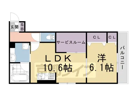 阪急電鉄京都線 西京極駅 徒歩15分 3階建 築4年(1SLDK/2階)の間取り写真