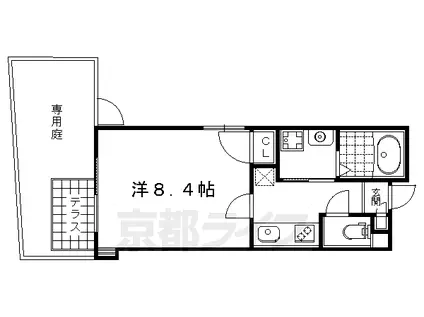 叡山電鉄 元田中駅 徒歩7分 4階建 築9年(1K/1階)の間取り写真