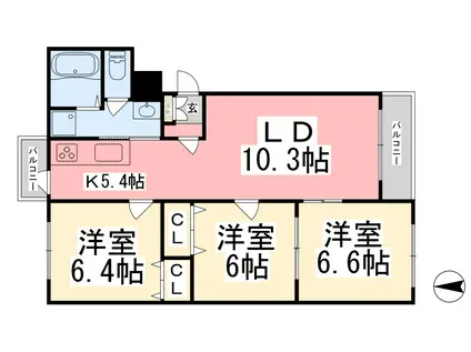 ブライムセントラル(3LDK/3階)の間取り写真