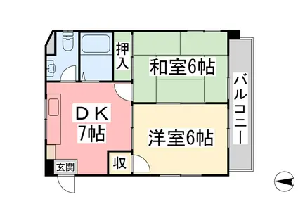 メゾンド森井(2DK/4階)の間取り写真