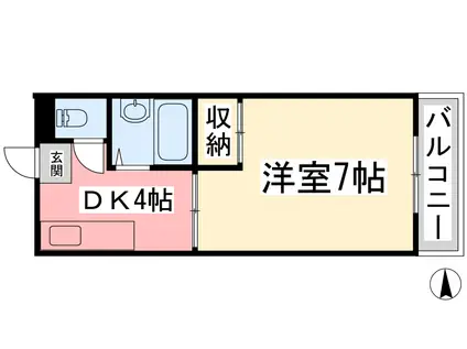 マンション田中(1DK/1階)の間取り写真