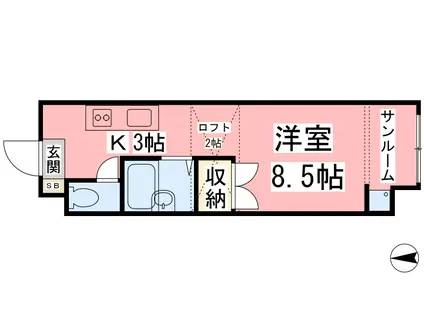 ABCタケワラコート(ワンルーム/2階)の間取り写真