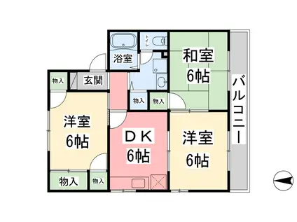 セジュール関谷A棟(3DK/1階)の間取り写真