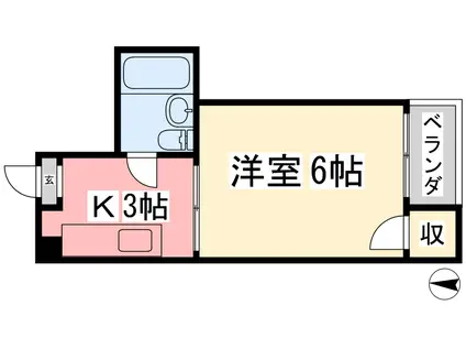 メゾン北斗(1K/3階)の間取り写真