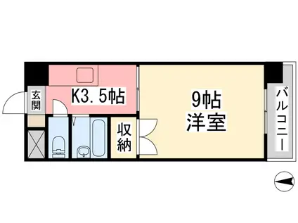 サニーハイツみゆき(1K/1階)の間取り写真