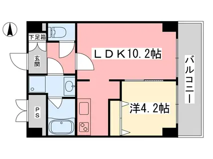 佐伯ビルディングス(1LDK/5階)の間取り写真