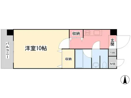 アリスト・ステーション・ピラー(1K/8階)の間取り写真