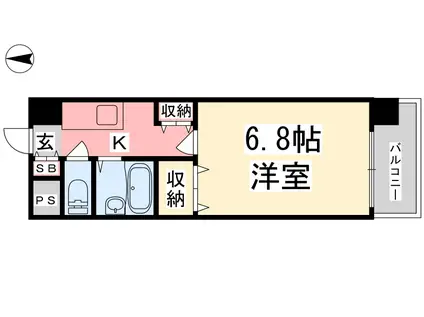 ジョイフル第3小坂(1K/3階)の間取り写真