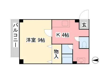 ペスコスターニョ C棟(1K/2階)の間取り写真