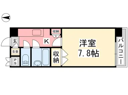 ジョイフル第1朝生田(1K/3階)の間取り写真