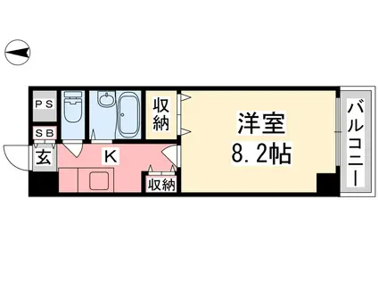 ジョイフル第5中村(1K/2階)の間取り写真