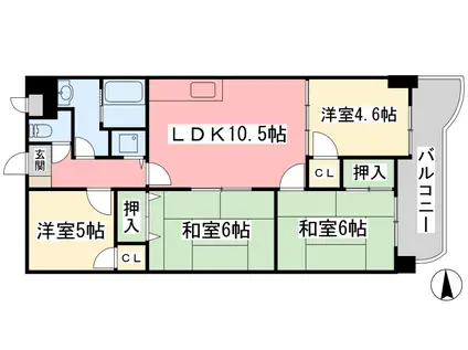 さくらマンション(4LDK/5階)の間取り写真