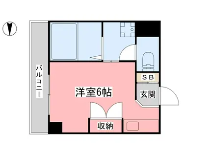 リバーサイドハイツ三原(ワンルーム/3階)の間取り写真