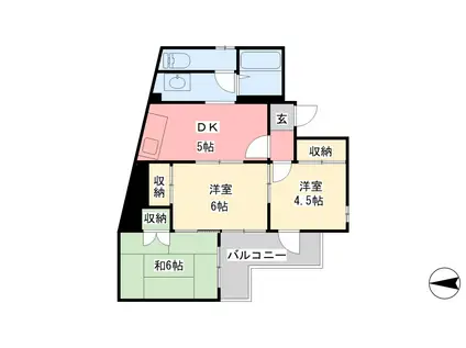 浅井マンション(3DK/1階)の間取り写真