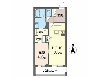 シャーメゾンキャメリア(1LDK/2階)の間取り写真