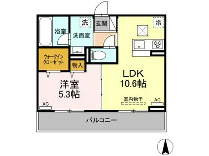 フォレスト和泉A棟(1LDK/3階)の間取り写真