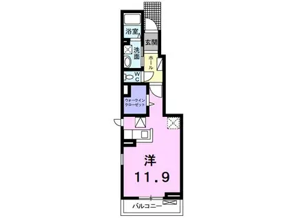 アパ・シティ21・イン・山西(ワンルーム/1階)の間取り写真