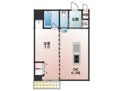 デザイナーズマンションWANARI(1DK/2階)の間取り写真