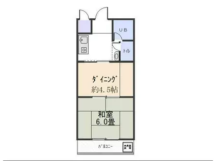 Mプラザ大住弐番館(1DK/4階)の間取り写真