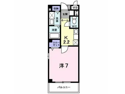 グレイスアニュー(1K/2階)の間取り写真
