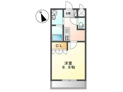 ル・トレフル(1K/1階)の間取り写真