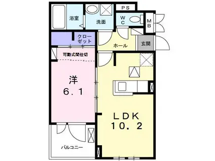 エレガントコーエイ Ⅰ(1LDK/1階)の間取り写真