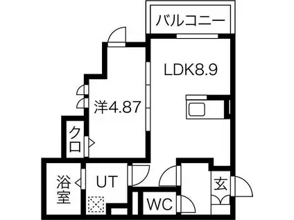 ル シエル クレール サクラ(1LDK/1階)の間取り写真