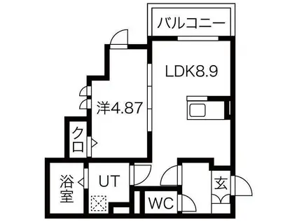 ル シエル クレール サクラ(1LDK/2階)の間取り写真