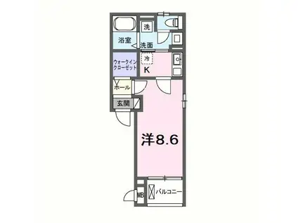 プログレNオメガ(1K/2階)の間取り写真