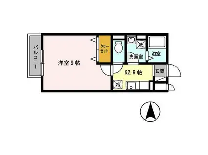 ネクストスクエア(1K/2階)の間取り写真