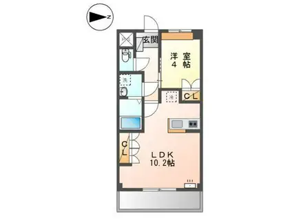 フェニックス中島(1LDK/6階)の間取り写真