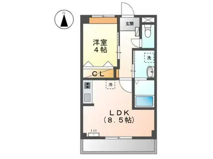 プリオール(1LDK/1階)の間取り写真