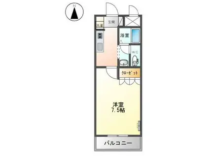 DEARCOURT(1K/2階)の間取り写真