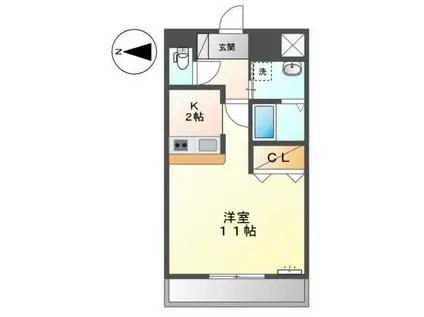 レジデンス宗園(1K/1階)の間取り写真