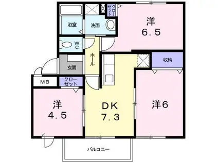 リーブラKOGA(3DK/2階)の間取り写真