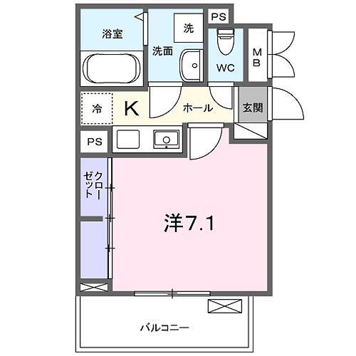ガーデン・アイリス(1K/3階)の間取り写真