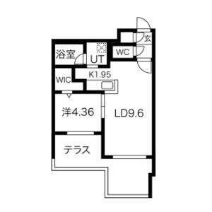 GRAN DUKE八軒(1LDK/1階)の間取り写真