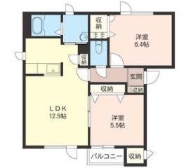 札沼線 新川駅(北海道) 徒歩19分 2階建 築24年(2LDK/2階)の間取り写真
